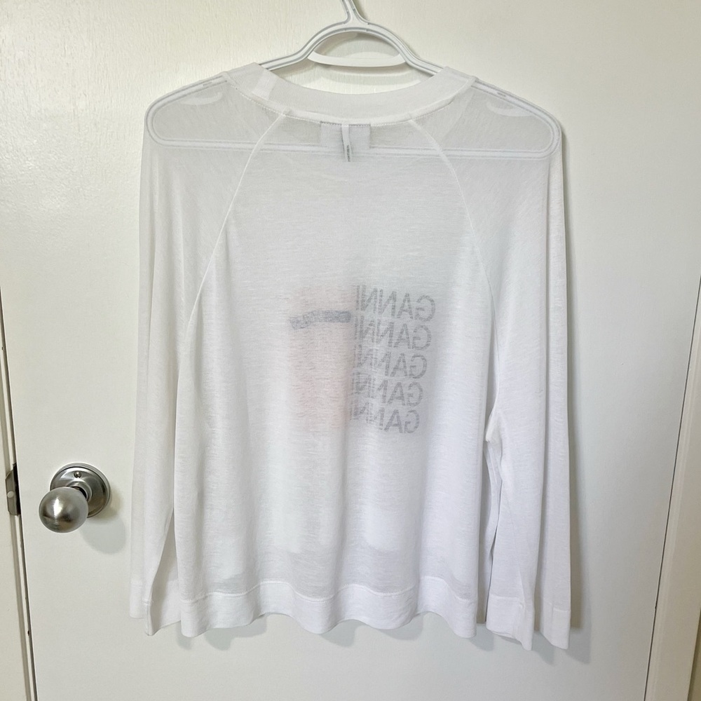 Ganni Light Jersey Oversized T-Shirt White size Medium - Picture 5 of 10
